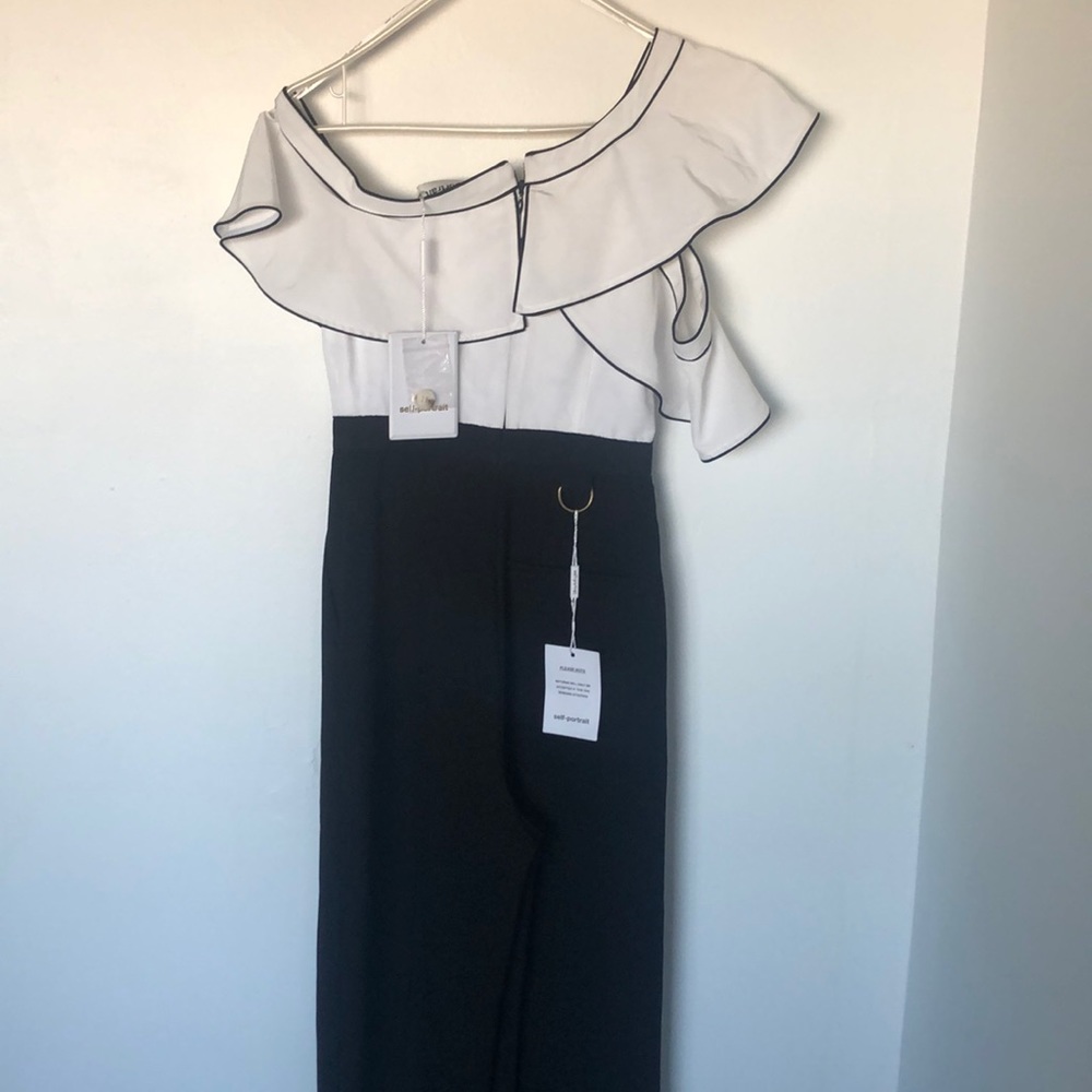 Self Portrait B&W Ruffle Jumpsuit | Night Out | Size 0 - Picture 17 of 17